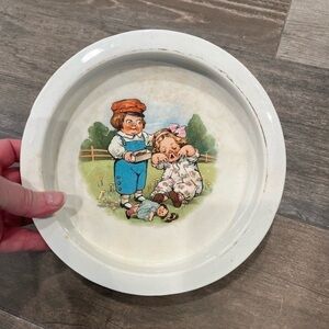 Buffalo Pottery vintage Baby Childs Dish Campbell Soup Kids Bowl